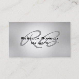 Chic Gray Monogram Manager Business Card Visitenkarte