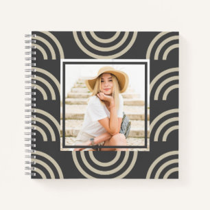 Chic Gray Rainbow Foto Notizbuch