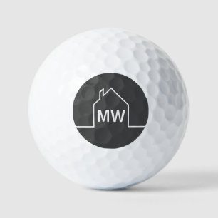 Chic Gray Real Anwesen Company Monogram Realtor Golfball