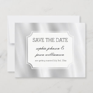 Chic Gray Silver Save the Date