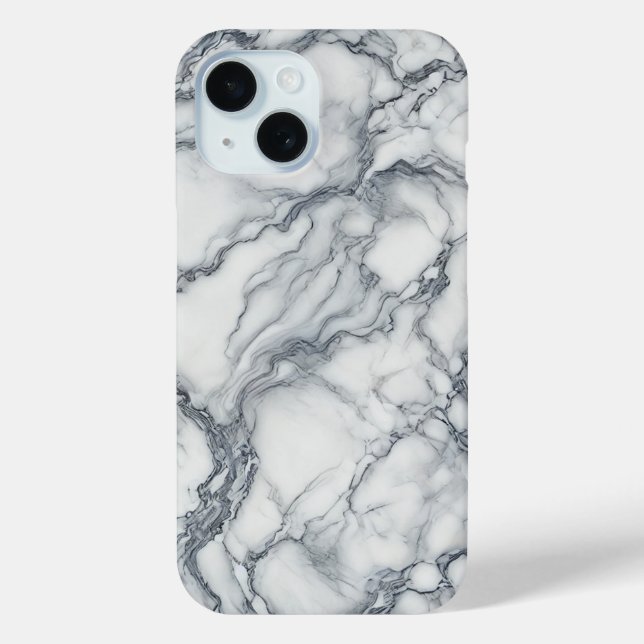Chic Gray & White Marmor Look Glamour Case-Mate iPhone Hülle (Rückseite)