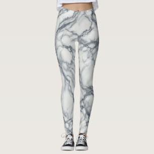 Chic Gray & White Marmor Look Glamour Leggings