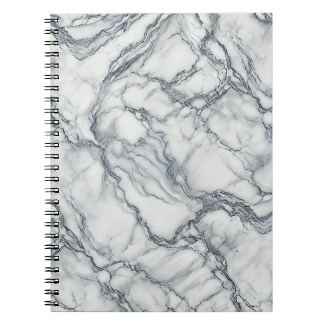 Chic Gray & White Marmor Look Glamour Notizblock (Vorderseite)