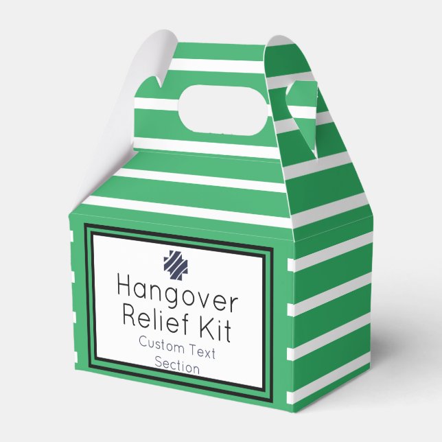 Chic Green and Navy Hangover Relief Kit Gevor Box Geschenkschachtel (Vorderseite)