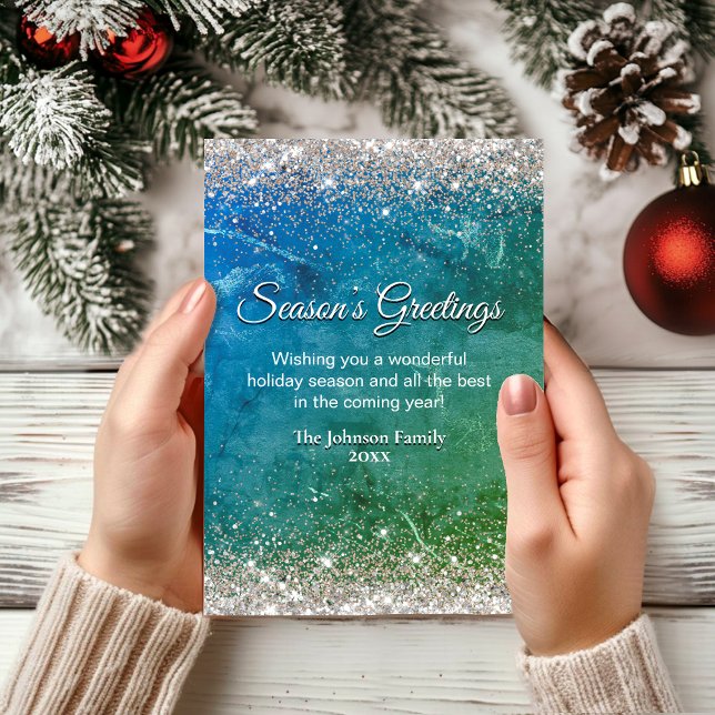 Chic green blue gold Glitzer Weihnachten Neues Jah (Von Creator hochgeladen)