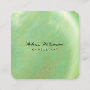 Chic Green Brushed Metal Quadratische Visitenkarte