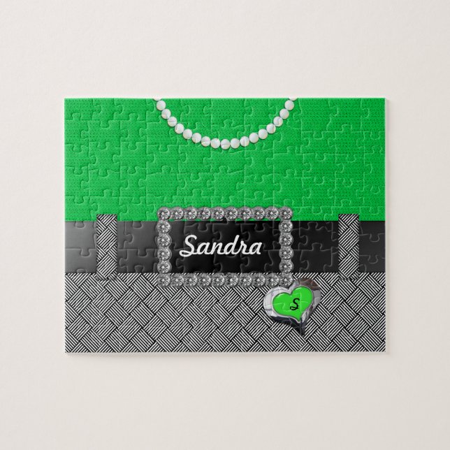 Chic Green Dress Jigsaw Puzzle (Horizontal)