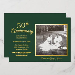 Chic Green Foto 50 Jahre Gold Folieneinladung