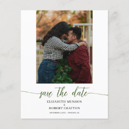 Chic Green Foto Wedding Save the Date