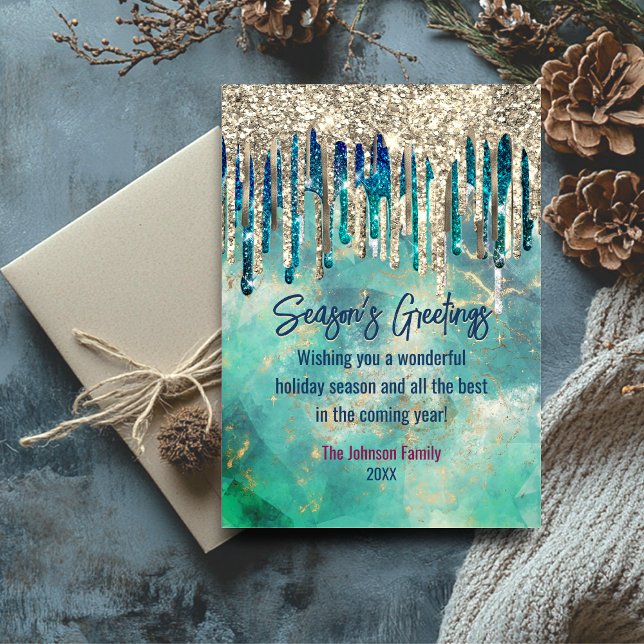 Chic green gold Glitzer Tropfen Weihnachten Neues  (Von Creator hochgeladen)