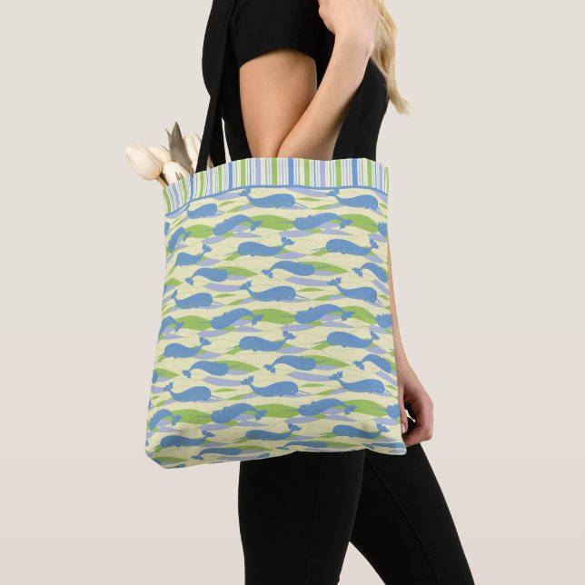 Chic Green & Gray Narwhal Allover Print (Von Nahem)