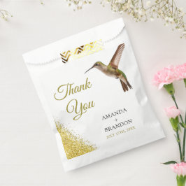 Chic Green Hummingbird and Gold Dust Wedding Geschenktütchen