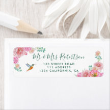 Chic Green & Pink Aquarell Blumenzwiebeln
