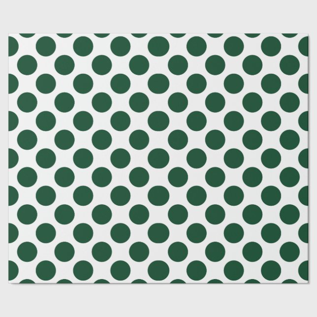 Chic Green Polka Dot Muster Geburtstag Geschenkpapier (Saum)