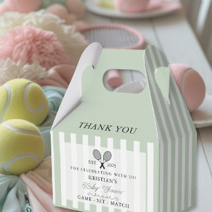 Chic Green Stripes Tennis Baby Dusche Danke Geschenkschachtel
