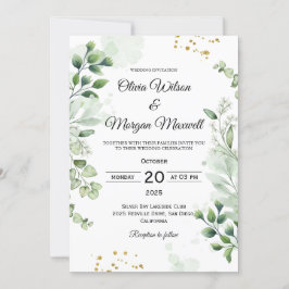 Chic Greenerenerity Frame Wedding Einladung