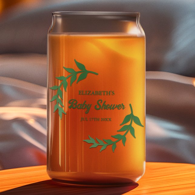 Chic Greenery Baby Shower Dosenglas (Von Creator hochgeladen)