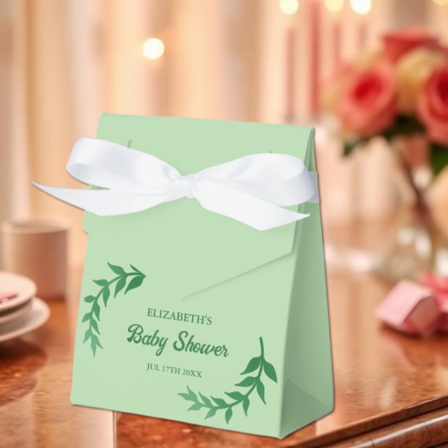 Chic Greenery Baby Shower Geschenkschachtel (Von Creator hochgeladen)