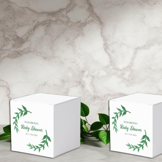 Chic Greenery Baby Shower Geschenkschachtel (Von Creator hochgeladen)