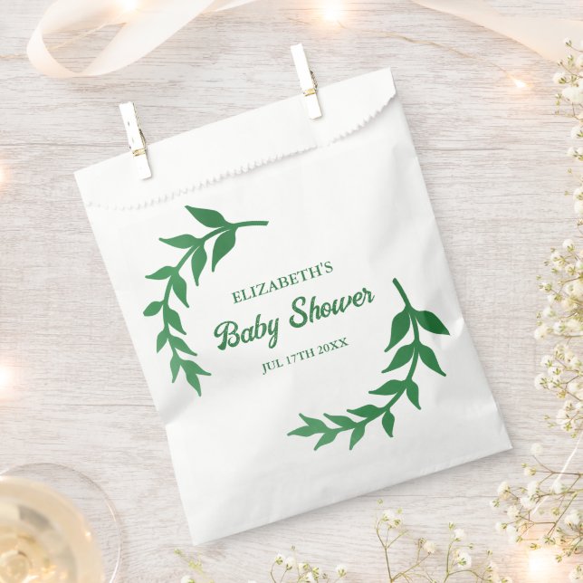 Chic Greenery Baby Shower Geschenktütchen (Ausgeschnitten)
