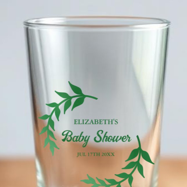 Chic Greenery Baby Shower Glas (Von Creator hochgeladen)