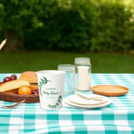Chic Greenery Baby Shower Pappbecher