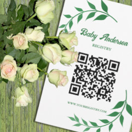 Chic Greenery Baby Shower Registry Begleitkarte