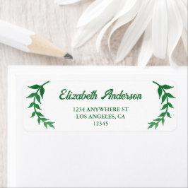 Chic Greenery Baby Shower Rücksendeadresse