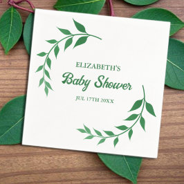 Chic Greenery Baby Shower Serviette