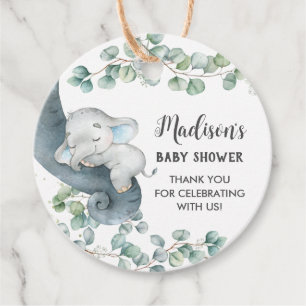 Chic Greenery Niedlich Elephant Junge Vielen Dank Geschenkanhänger