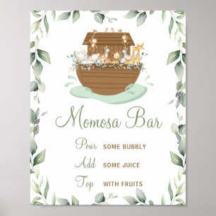 Chic Greenery Noah's Ark Baby Dusche Momosa Bar Poster