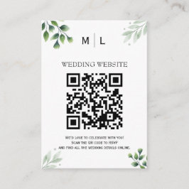 Chic Greenery QR Code Einladung