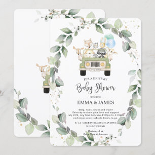 Chic Greenery Woodland Drive by Baby Shower Boy Einladung