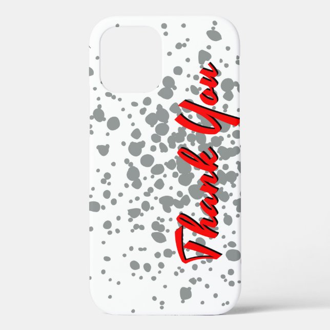 Chic Grey Explosion Wasserfarben Punkte roter Text Case-Mate iPhone Hülle (Rückseite)