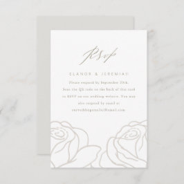 Chic Grey Floral Wedding RSVP mit QR Code