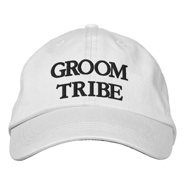 Chic Groom Tribe schwarz-weiß Bestickte Baseballkappe (Vorderseite)