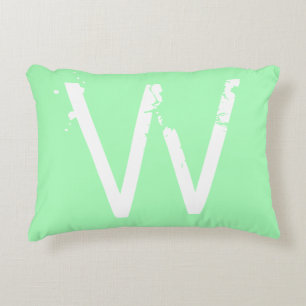 Chic Grunge Monogram Minze Green Dekokissen
