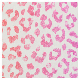 Chic gürnrosa Glitzer Cheetah Printmuster Stoff