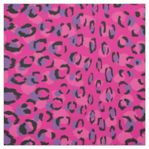 Chic gürnrosa lila Schwarz-Cheetah-Druckmuster Stoff