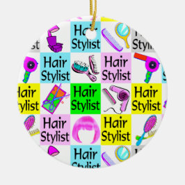 CHIC HAIR STYLIST CHRISTMAS ORNANATION KERAMIKORNAMENT