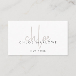 Chic Hair Stylist Minimalistisch Monogram Visitenkarte
