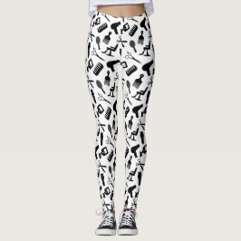 Chic Hair Stylist Muster Leggings