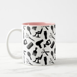 Chic Hair Stylist Pattern Individuelle Name Zweifarbige Tasse