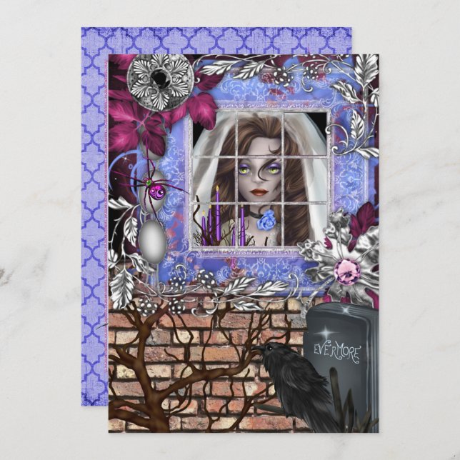 Chic Halloween Bridal Dusche Einladung (Vorne/Hinten)