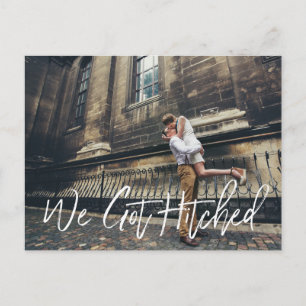 Chic-Hand beschriftete uns got Hitched Mitteilung Einladungspostkarte