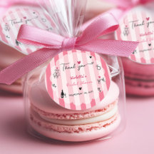 Chic Hand Drawn Pink Stripe Brautparty