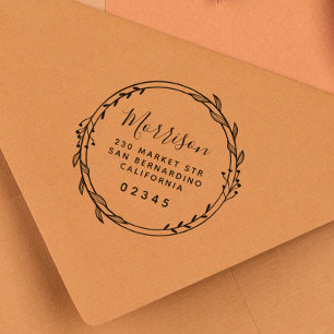 Chic Hand Gezeichnet Rücksendeadresse für den Name Gummistempel