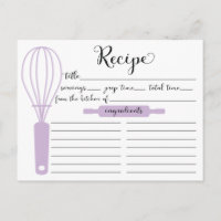 Chic Hand Letder Whisk Recipe Card