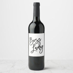 Chic Hand Letted Boss Lady Wine Flasche Etikett