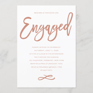 Chic Hand Letted Engagement Party Einladung